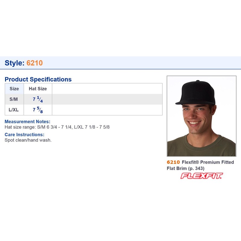 Flexfit Yupoong 6-Panel High-Profile Premium Fitted Cap