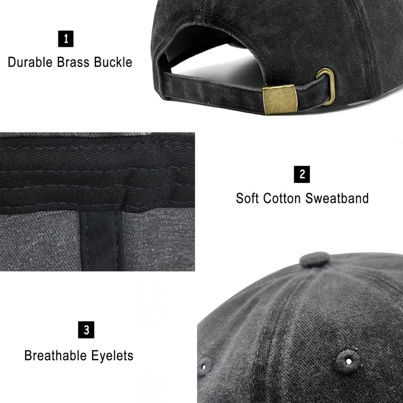 MINYJHZ Men's Dog Dad Washed Adjustable Baseball Cap Dog Lover