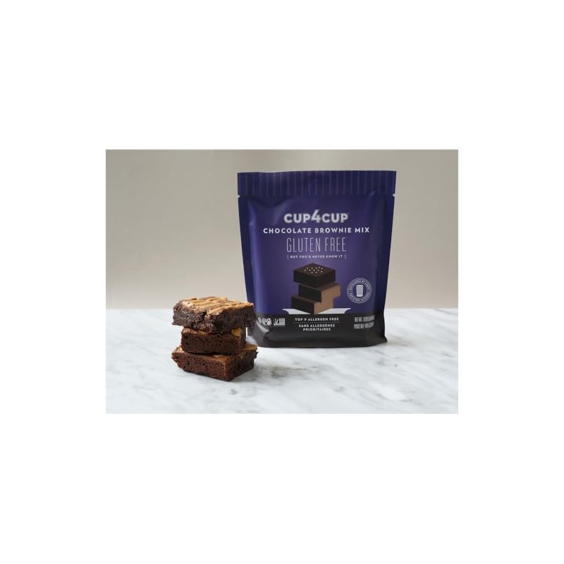 Cup4Cup Chocolate Brownie Mix, 14.25 Ounces, Certified Gluten Free, Dairy
