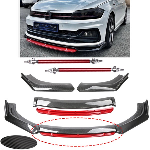 Unbranded Front Bumper Lip Splitter Spoiler Body Kit Carbon Fiber