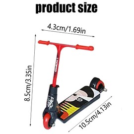 JDCMEI 4 Piece Scooter Children's Finger Toy Set, Mini Roller Toy, Fingertip Movement Learning Toy for Children, for Practice Grips and Tricks, Interactive Finger Toy