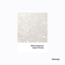 Hemway Craft Glitter Shaker 110g / 3.9oz Glitter for Arts, Crafts, Resin, Tumblers, Nails, Painting, Decoration, Festival, Cosmetic, Body - Super Chunky (1/8" 0.125" 3mm) - White Iridescent