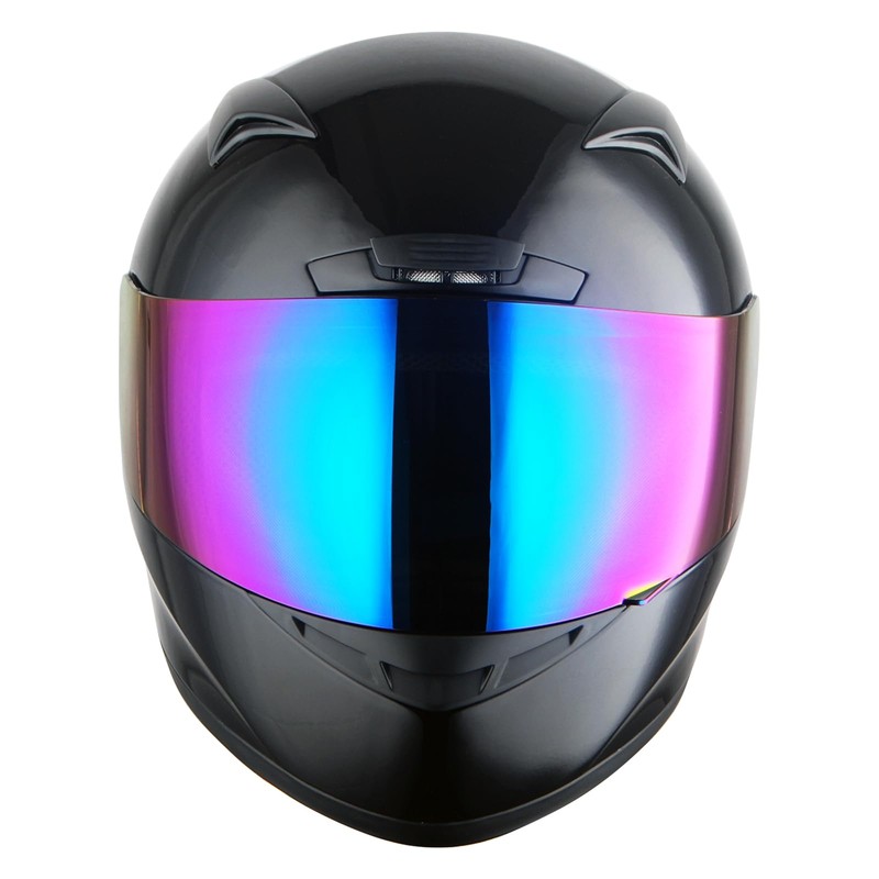 1STORM Motorcycle Bike Full FACE Helmet Booster Glossy Black; Size
