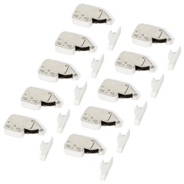 Emuca 1275415 Mini-latch/automatic pressure lock for hinged furniture door, Set of 10 pcs