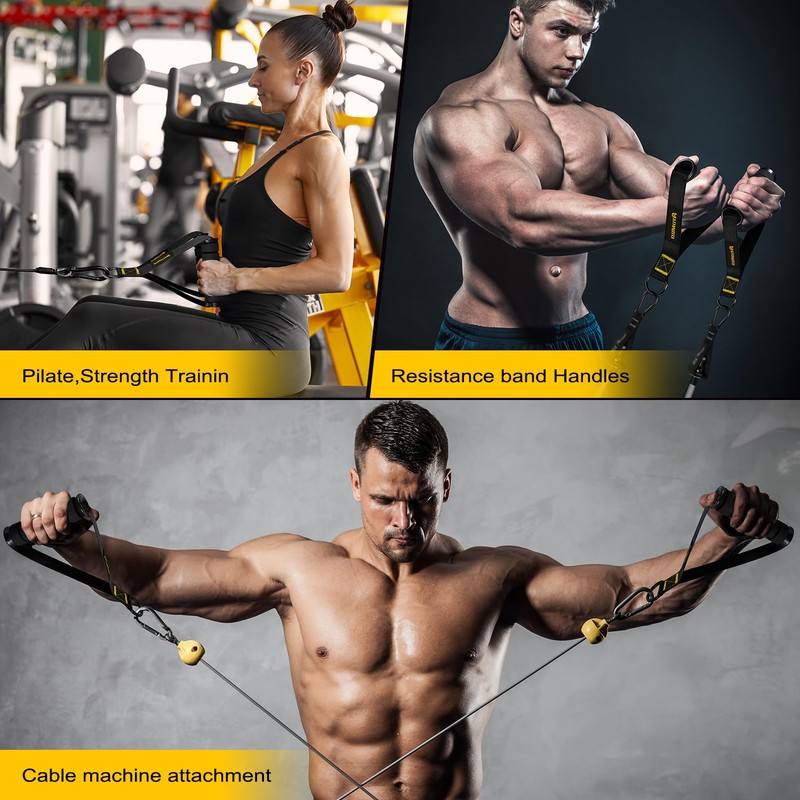 Ayombo Gym Exercise Handles, Gym Cable Attachments, Resistance Band and