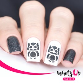 Whats Up Nails - Owl Vinyl Stencils for Nail Art Design (1 Sheet, 20 Stencils)