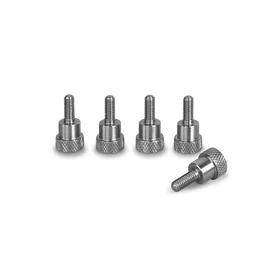 PrecisionGeek - Thumb Screws Shoulder M3.5 x 10mm, Total L=20mm, Stainless Steel, head 10mm diameter, Knurled - Set of 5 pieces