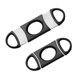 Funalix Zigarrenschneider, 1 Stück Edelstahl Zigarrenschneider,Wiederverwendbar Zigarren Doppelschnitt Klinge,Zigarren Werkzeug geeignet die meisten Größen von Zigarren (Schwarz)