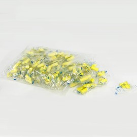 Ear Plugs, 100 Pairs of 200 Pieces, Complete Sound Insulation, Individual Packaging, For Sleeping, Sleep Safe, Noise Prevention, Portable, Convenient for Musical Instruments, Work, Airplanes, Slingshots, Shooting (One Size, Yellow)