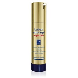 Lubex anti-age night rich – Reichhaltige Nachtpflege mit hochdosiertem Retinol, Ceramiden und Coenzym Q10, regeneriert trockene bis sehr trockene Haut über Nacht, polstert Falten sichtbar auf, 50ml