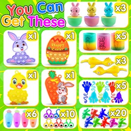 200PCS Easter Basket Stuffers for Kids,Easter Eggs Fillers,Easter Party Favors for Kids,Treasure Box Toys,Classroom Prizes