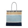 Mud Pie Women's Bright Fringe Tote, Blue, 17" x 14.5"