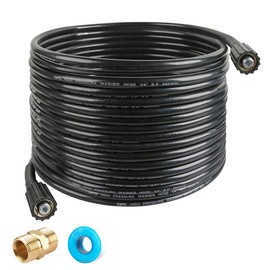 CHAVOR Pressure Washer Hose 50 FT X 1/4 Inch, Replacement Power Washer Hose for Most Brands, M22 14mm or M22 15mm Brass Thread, 3600 PSI
