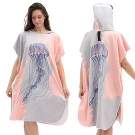 Adult Quick-Dry Poncho Beach Towel - Versatile Changing Robe for Swimming, Diving, and Hot Springs 80*100*35[375g]/PF-2 4ea