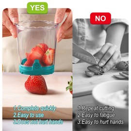 Strawberry Slicer: Fruit Slicer | Fruit Slicer Cup | Cup Slicer | Fruit Slicer Kitchen Gadget | Strawberry Slicer Kitchen Gadget (Dark Teal)