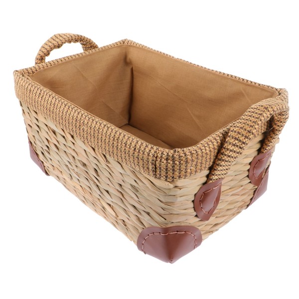 Straw Storage Basket Child Display Basket Cattail Grass Rattan