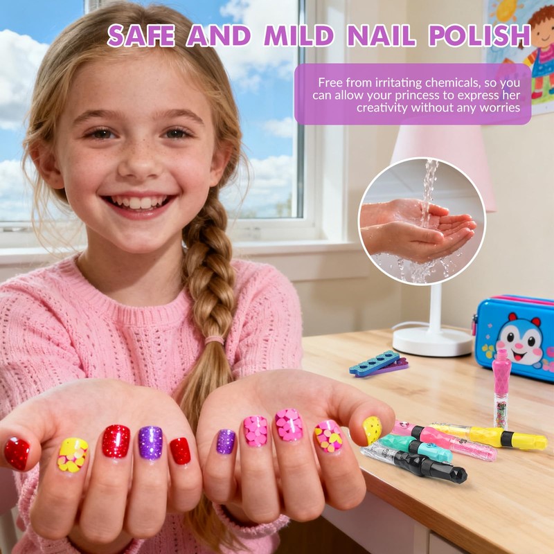 BLIFF Nail Art Pens for Kids Set, Nail Polish Kit,