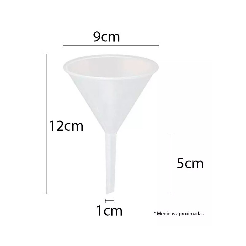 Nacional Embudo De Plástico 9 Cm Diámetro Polietileno Paq. C/5