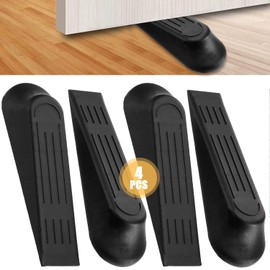 4 Pcs Door Stoppers Rubber Door Stop Heavy Duty Non-Slip Door Wedges Stopper for Floor Non-Slip on Tiles/Carpet/Parquet Doorstop Ideal for Homes, Offices, Workshops