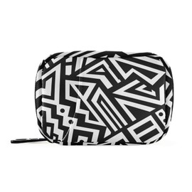 Pill Organizer Box Case Weekly Travel Pill Container Cute Pill Holder 7Day Vitamin Organizer Pill Dispenser Sorter Planner Storage Small Compact Abstract Black White Pill Cases