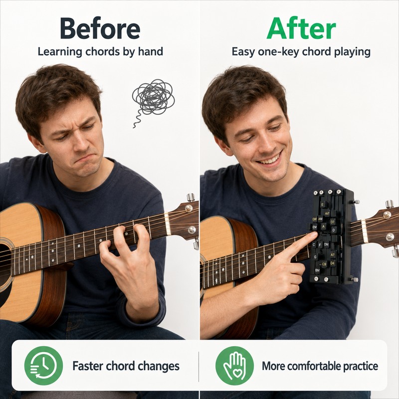 Guitar Chord Tool for Beginner Practice – One-Key Chord Helper
