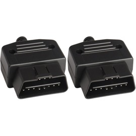 2Pcs 16 Pin OBD2 Male Connector Plug with Screws, Automobile OBD2 Connector Diagnostic Tool Adapter Car Accessories for OBD Extension Cord