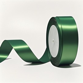 25 Yards 1 Inch Wide Green Color Satin Ribbon, Gift Ribbon for Present Wrapping, Decorative Holiday Bow, Polyester Silk for Wedding Bouquets Decor, DIY Bows & Floral Arrangements