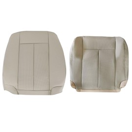 Priprilod Tan Leather Passenger Side Bottom Replacement Seat Cover & Top Lean Back Replacement Cover Compatible with Ford Expedition 2007 2008 2009 2010 2011 2012 2013 2014