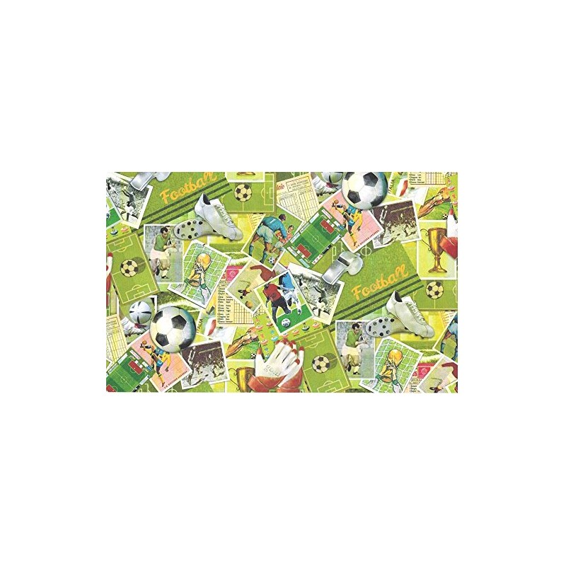 Kartos Soccer Football Rolled Gift Wrap Paper 2 Full Sheets