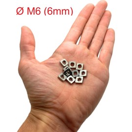 ProRaje Square Nut M6 Stainless Steel Low Shape/Flat Profile Stainless Steel A2-070 (V2A/304) DIN 562: Pack of 5
