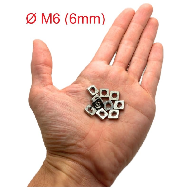 ProRaje Square Nut M6 Stainless Steel Low Shape/Flat Profile Stainless