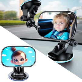 COFSODI baby car mirror rear facing, Suction Cup Pram baby mirror for car, In-car rear view mirror, Must-have accessories for car vital essentials, Rearview mirrors for kids and infants.