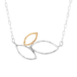 Silpada 'Golden Trail' Sterling Silver with 14K Yellow Gold Plating Necklace, 16" + 2"