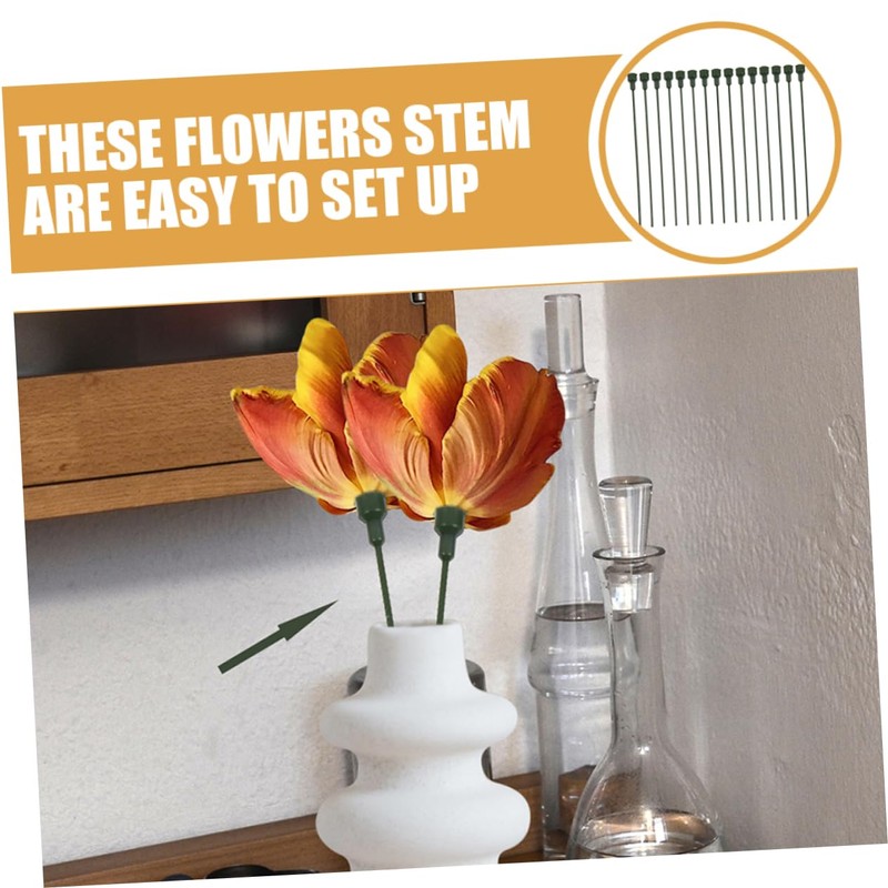 BESPORTBLE DIY Flower Stems 15pcs Plastic Flower Sticks Extension Perfect