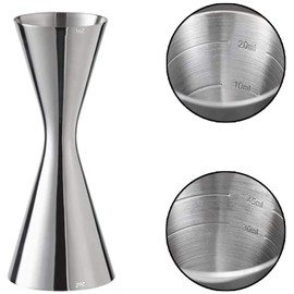 Measuring Cup Graduated Jigger Cup Cocktail Stainless Steel Measuring Cup Bar Supplies Tools Integrated Steel Measuring Cup Silver (30ml/60ml, Silver)