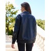 FSVABY Womens Oversized Faux Leather Motocycle Black Jacket Zip Up