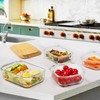 Vtopmart Glass Food Storage Containers with Bamboo Lids, 4 Pack