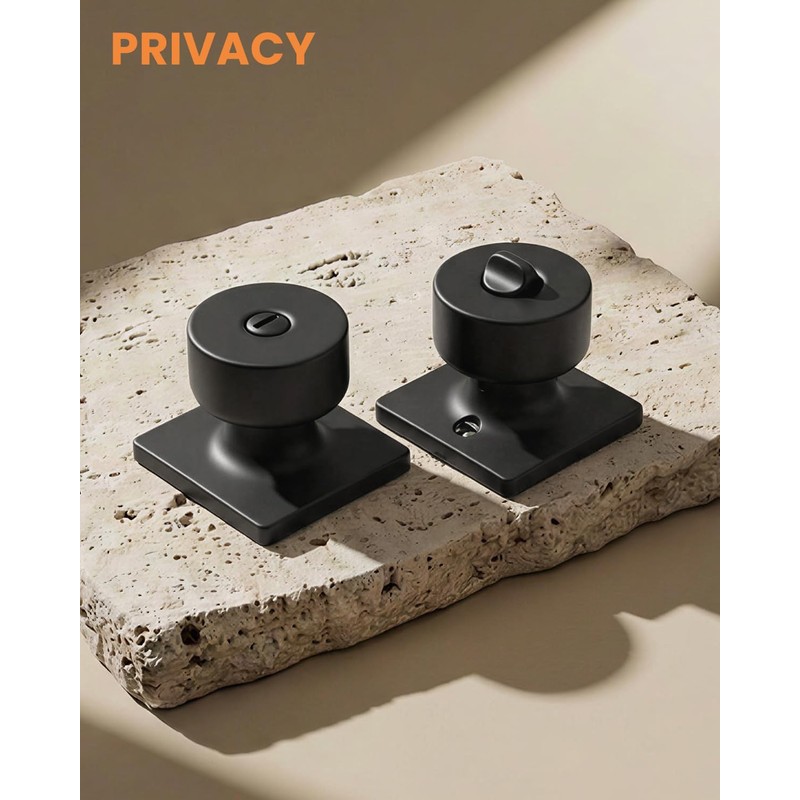 Black Interior Door Knobs, Privacy Door Knobs 10 Pack