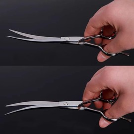 Dog Grooming Scissors Kit,Twin-Tail Pet Grooming Scissors with Thinning,Straight,Curved Down Shears Great for Groomers,Home Grooming and Groomer Beginners
