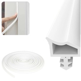 10 m Door Frame Seal for Sound Insulation, Door Seal White Wooden Frame, Draught Excluder and Door Seals, for Moisture Proof, Sound Insulation and Collision Avoidance