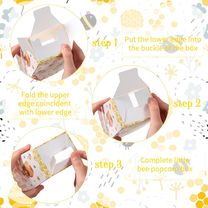 Sweet Bee Popcorn Boxes Bees Goodie Candy Boxes Sunflower Party