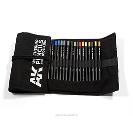 AK AK10048 WEATHERING PENCILS FULL RANGE CLOTH CASE (37 Waterpencil Colours)