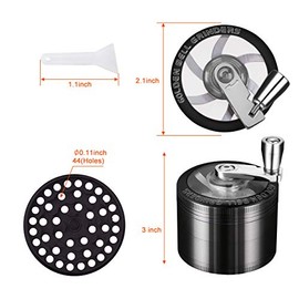 LIHAO Grinder Moledor de Especias Molinillo de Especias Metálico con Manija 60mm 4 piso Duradero Aleación de Zinc (Negro)