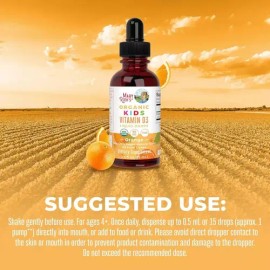 Vitamina D3 Para Niños 15ml Liquida Orgánica Mary Ruths Naranja                                                                                       