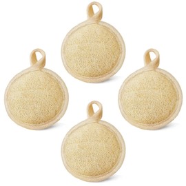 JYTDBCS Gesichtspeeling Luffa Pad Scrubber, manuelle Gesichtsreinigung und Make-up-Entferner-Bürste, 4 Stück, natürliche Loofa-Schwamm-Pads massieren Poren und reinigen Mitesser, ohne die Haut zu