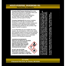 Premium Vanishing Oil - 128 FL. OZ. (1 Gallon) Multi-Purpose Drawing, Forming & Stamping Lubricant
