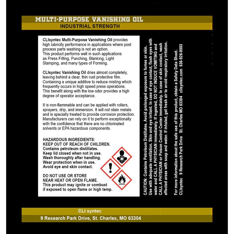 Premium Vanishing Oil - 128 FL. OZ. (1 Gallon) Multi-Purpose