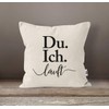 MoonWorks® Cushion Cover with German Text "Ich Du Laufen" (German