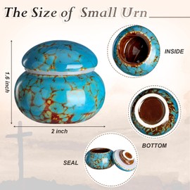 6 Pieces Small Urn for Human Ashes Memorial Mini Keepsake Urns 1.6 x 2 Cubic Inch Baby Urns for Ashes Beautiful Ceramics Urn Assorted Color Tiny Ash Urn for Pet Human Home Office Cremation Decor