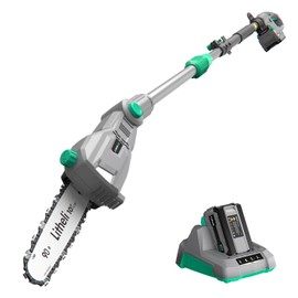 Litheli Cordless Pole Saw, 40V 2.5Ah Battery Pole Saws for Tree Trimming, 10-Inch Pole Saw Battery Powered 16ft/s Cutting Speed Auto Oiling Multi-Angle Electric Pole Chainsaw(Battery&Charger Included)